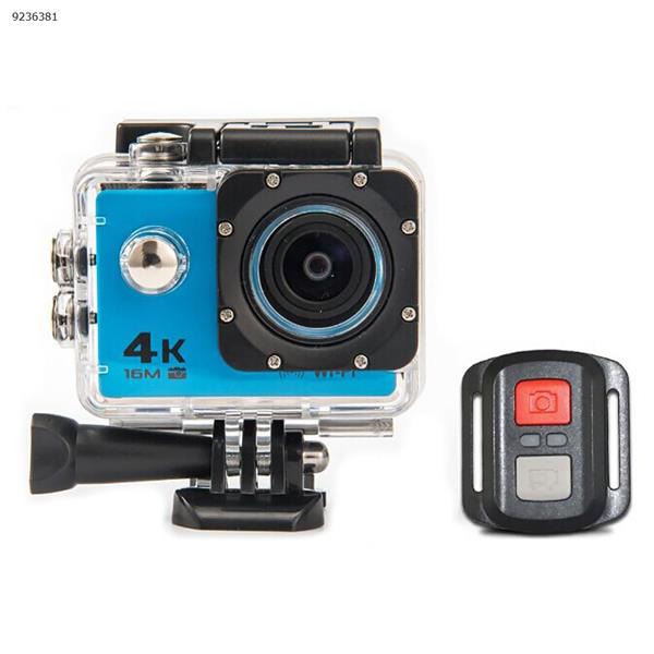 Action Cameras AT-30R 4K 16MP WiFi 2.4G Wrist Remote Control - 4X Digital Zoom DV - Ultra HD and EIS 30m Underwater Waterproof Camera  Blue Camera AT-30R