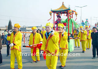 Chinese folk art performance in the New Year